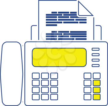 Fax icon. Thin line design. Vector illustration.