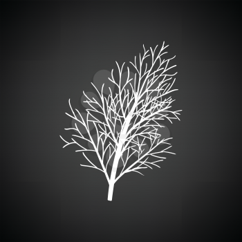Dill icon. Black background with white. Vector illustration.