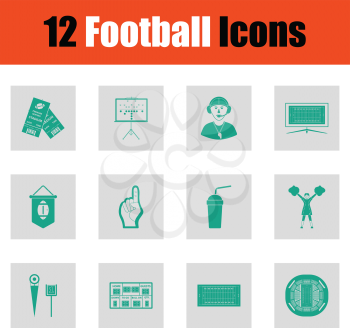 American football icon. Green on gray design. Vector illustration.