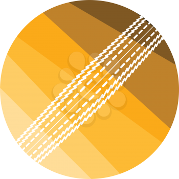 Cricket ball icon. Flat color design. Vector illustration.