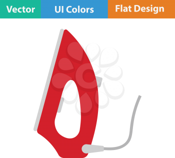 Steam iron icon. Flat color design. Vector illustration.