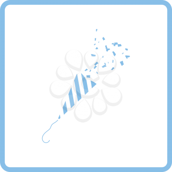 Party petard  icon. Blue frame design. Vector illustration.