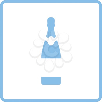 Party champagne and glass icon. Blue frame design. Vector illustration.