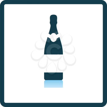 Party champagne and glass icon. Shadow reflection design. Vector illustration.