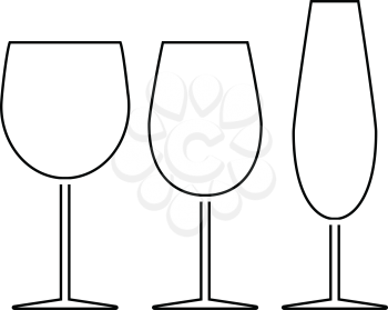 Glasses set icon. Thin line design. Vector illustration.