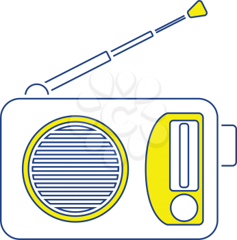 Radio icon. Thin line design. Vector illustration.