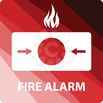 Fire alarm icon. Flat color design. Vector illustration.