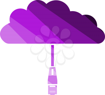 Network Cloud  Icon. Flat Color Ladder Design. Vector Illustration.
