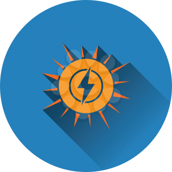 Solar energy icon. Flat color design. Vector illustration.