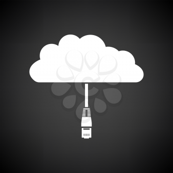 Network Cloud  Icon. White on Black Background Design. Vector Illustration.