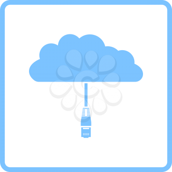 Network Cloud  Icon. Blue Frame Design. Vector Illustration.
