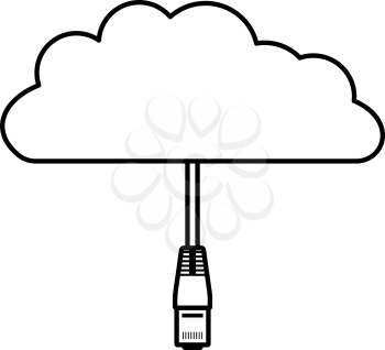 Network Cloud Icon. Outline Simple Design. Vector Illustration.