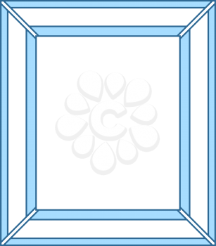 Picture Frame Icon. Thin Line With Blue Fill Design. Vector Illustration.
