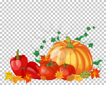 Thanksgiving Day background with maple leaves. All objects are separated. Vector illustration with transparency. Eps 10.