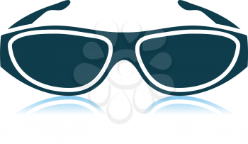 Poker Sunglasses Icon. Shadow Reflection Design. Vector Illustration.