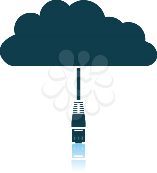 Network Cloud Icon. Shadow Reflection Design. Vector Illustration.