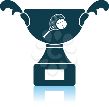 Tennis Cup Icon. Shadow Reflection Design. Vector Illustration.