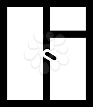 Icon Of Closed Window Frame. Black Stencil Design. Vector Illustration.