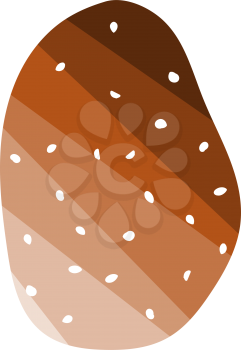 Potato Icon. Flat Color Ladder Design. Vector Illustration.