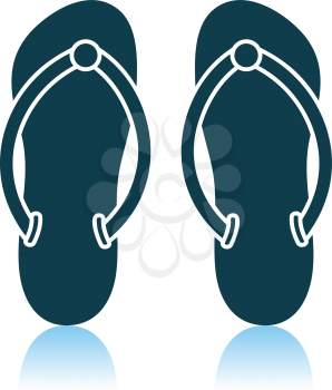 Spa Slippers Icon. Shadow Reflection Design. Vector Illustration.