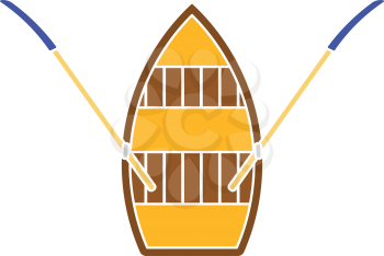 Paddle Boat Icon. Flat Color Design. Vector Illustration.