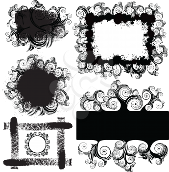 Royalty Free Clipart Image of a Set of Ornate Graphics