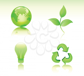 Royalty Free Clipart Image of Environmental Conservation Icon Sets