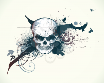 Royalty Free Clipart Image of a Skull Background