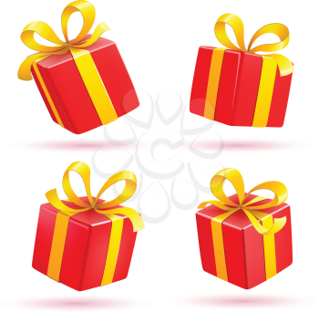Royalty Free Clipart Image of Red Presents