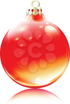 Royalty Free Clipart Image of a Red Christmas Ornament
