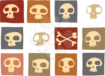 Royalty Free Clipart Image of Skulls