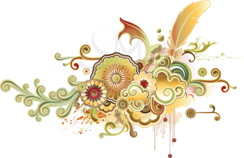 Royalty Free Clipart Image of an Ornamental Floral Design