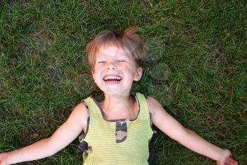Royalty Free Photo of a Little Boy Laughing