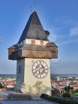 Royalty Free Photo of a Clock Tower in Austria
