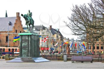 Equestrian statue of King William II, the Hague. Netherlands