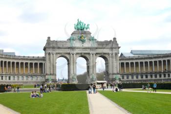 Cinquantennaire Park in Brussels in spring 