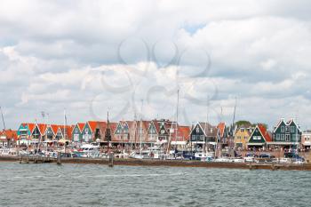 Ships in the port of Volendam. Netherlands 