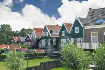 Houses on the island of Marken. Netherlands
