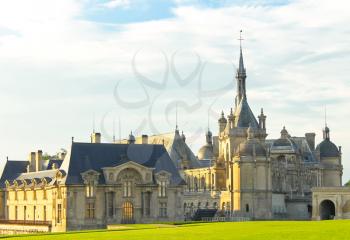 Castle of Chantilly at sunset. France