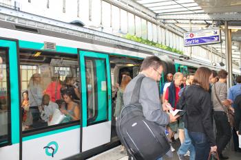 PARIS - JULY 10: Paris Metro station on July 10, 2012 in Paris, France. Paris Metro is one of the largest in the world