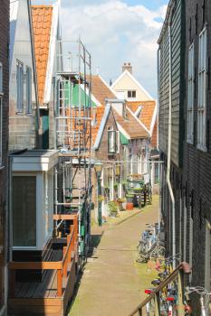 Street in the Dutch town of Volendam. Netherlands 