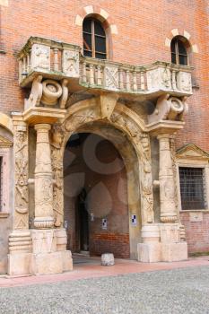 VERONA, ITALY - MAY 7, 2014: Arch in the courtyard of the Palazzo del Capitano, Piazza Dante, Verona, Italy