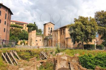 Excavations in the historical part of Rome, Italy