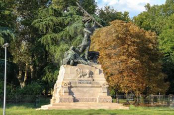 Monument to August 8, 1848 (Monumento ai caduti del VIII Agosto 1848) in the park Montagnola. Bologna, Italy
