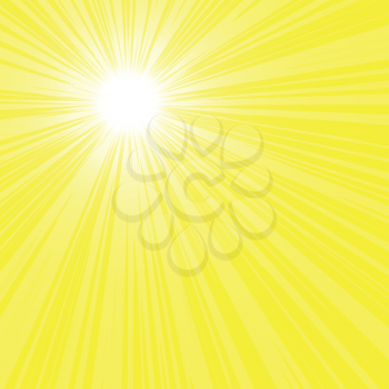 Royalty Free Clipart Image of a Bright Yellow Sun 