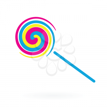 colored lollipop icon flat design vector illustration