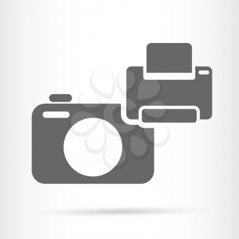camera and printer symbol icon vector illustration