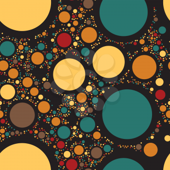 Circles seamless pattern. Color dots abstract background. Vector illustration. Rounds decoration backdrop.