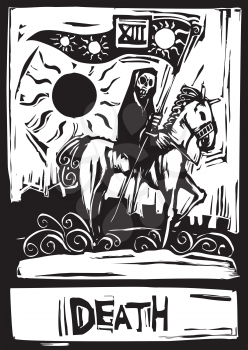 Royalty Free Clipart Image of a Death Tarot Card