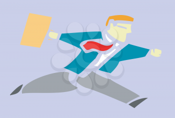 Royalty Free Clipart Image of a Businessman Running